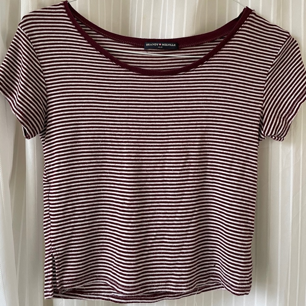 Brandy Melville Striped Crop Shirt